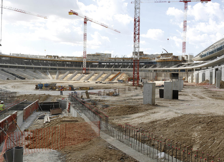 Vista panorámica del estado de las obras del Nuevo Estadio a pie de obra
